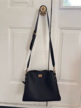 Coach Willow Black Crossbody Bag with Gold Hardware